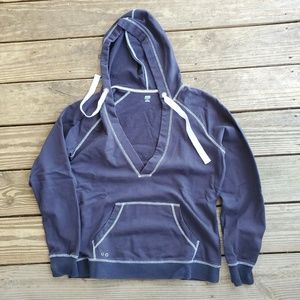 SB Active Pullover Hoodie Blue/White Trim Deep V Long Sleeves MM